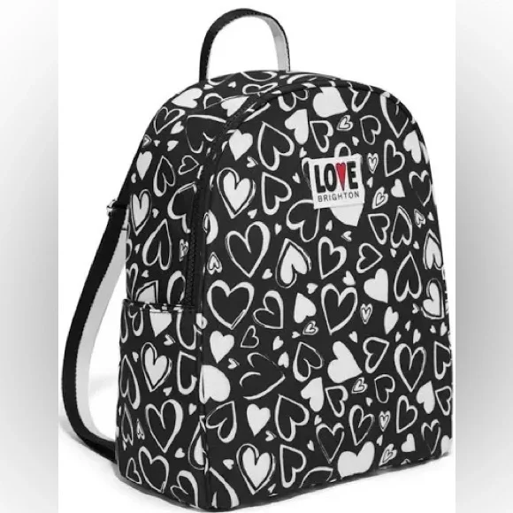Brighton Endless Love Heart Backpack - Black and White - Picture 5 of 13